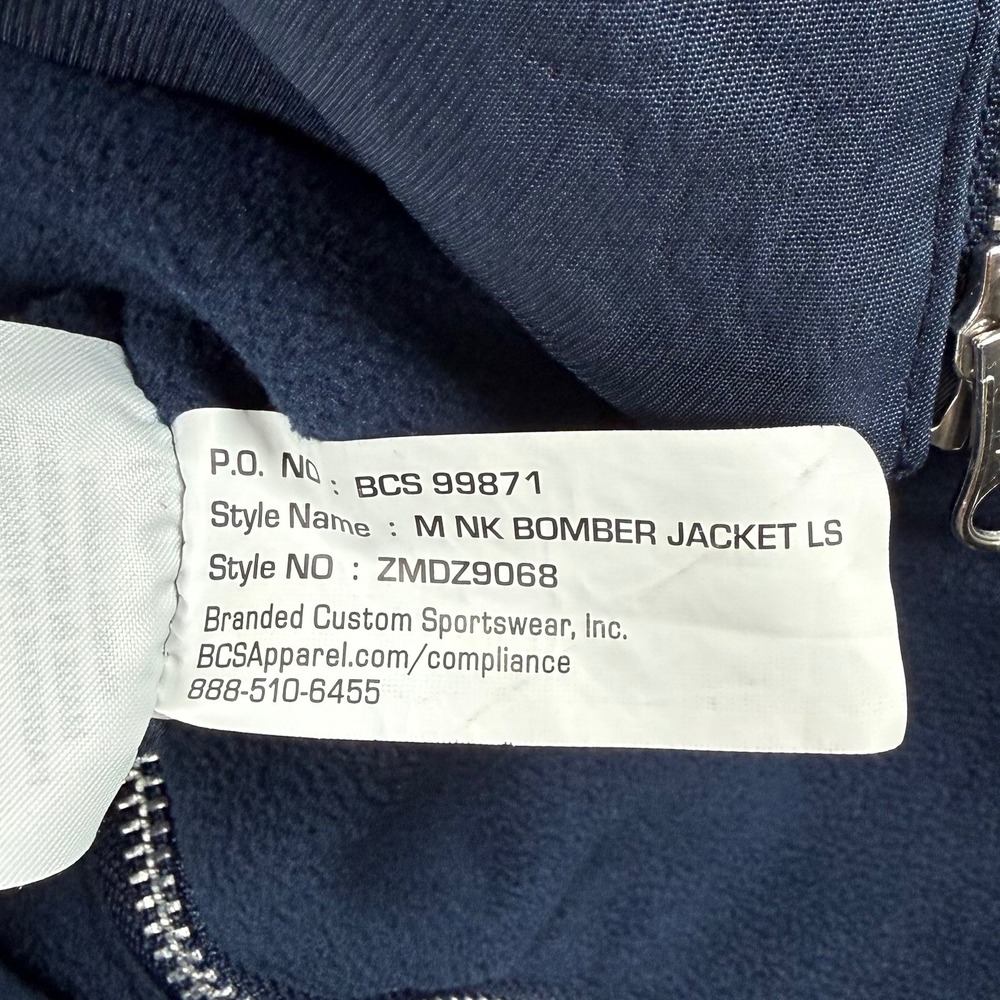 Nike Mens XL Howard University Bison Full Zip Blue Fleece Bomber Jacket - Picture 8 of 9